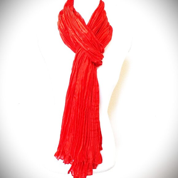 EILEEN FISHER Whisper Transitional Silk Scarf in Flame Color - Picture 2 of 9